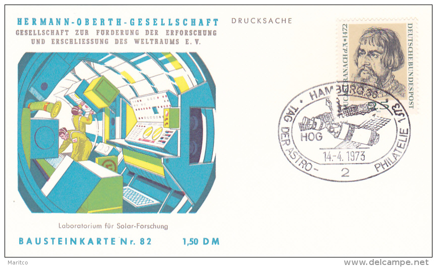 1973 Card Herman Oberth Geselschaft Space Research Nr 82 - Europa