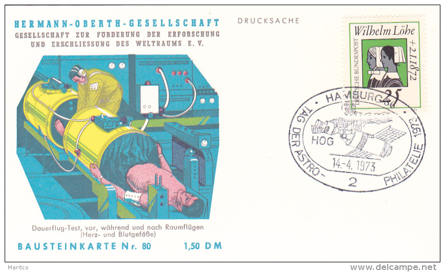 1973 Card Herman Oberth Geselschaft Space Research Nr 80 - Europa