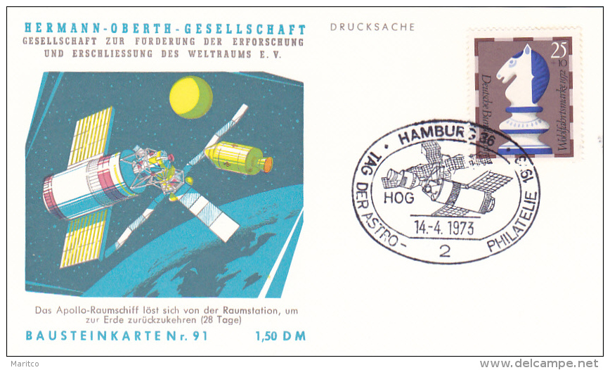 1973 Card Herman Oberth Geselschaft Space Research Nr 91 - Europa