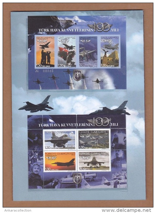 AC - TURKEY PORTFOLIO FDC - 100th YEAR OF TURKISH AIR FORCE SPECIAL NUMBERED IMP. S/S MNH 01 JUNE 2011 - Covers & Documents