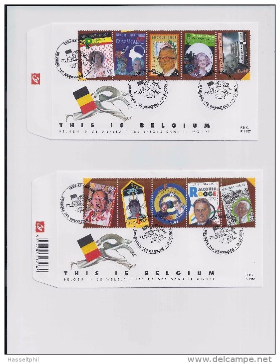 Belgie -Belgique BL 108 - 3235/44  Op 2 FDC's - This Is Belgium - 2001-2010