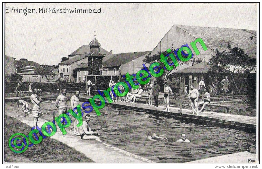 Deutsch Avricourt ELFRINGEN Moselle Militärschwimmbad Belebt TOP-Erhaltung Ungelaufen WW I 1914/18 - Rechicourt Le Chateau
