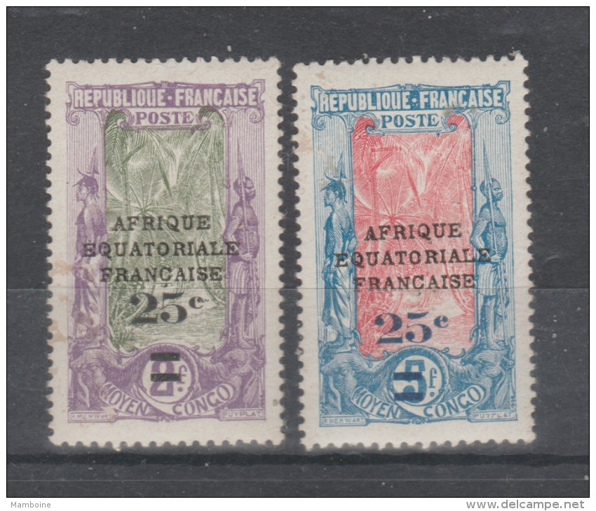 CONGO 1924  Surchargé  N°89 + 90 Neuf X - Neufs