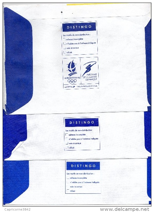 3 Enveloppes DISTINGO Ref: 2001 E - 2005 E - 2007 E - Prêts-à-poster:  Autres (1995-...)