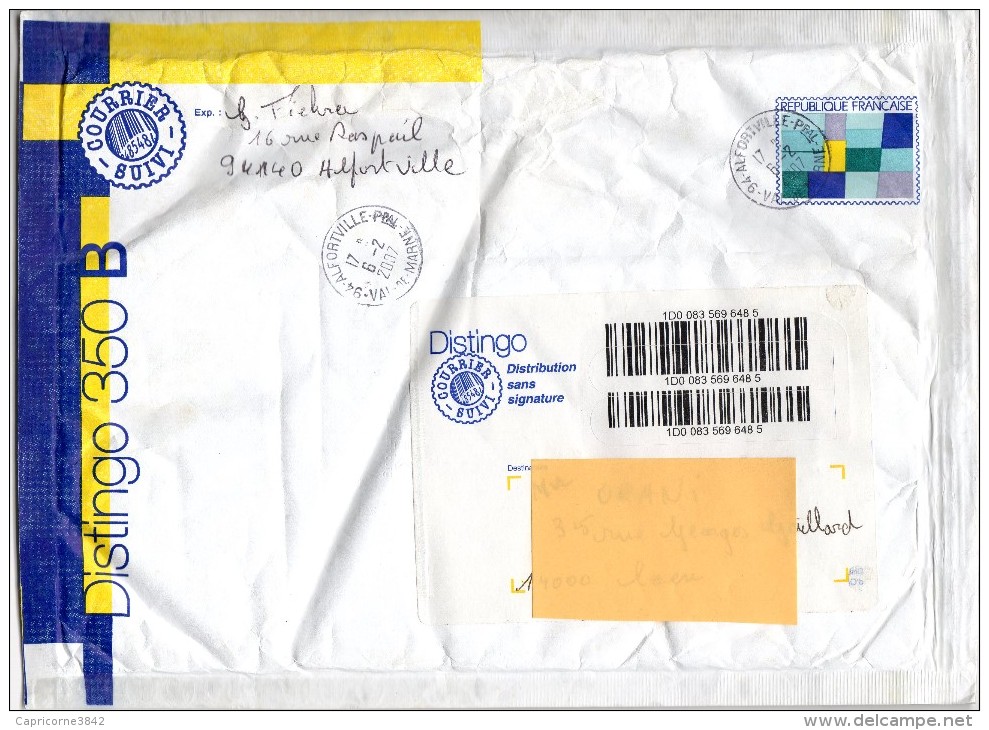 Enveloppe DISTINGO 350B à Bulle - Courrier Suivi - Validité étendue Pour Les DOM. Format 270x198 - Listos A Ser Enviados: Otros (1995-...)