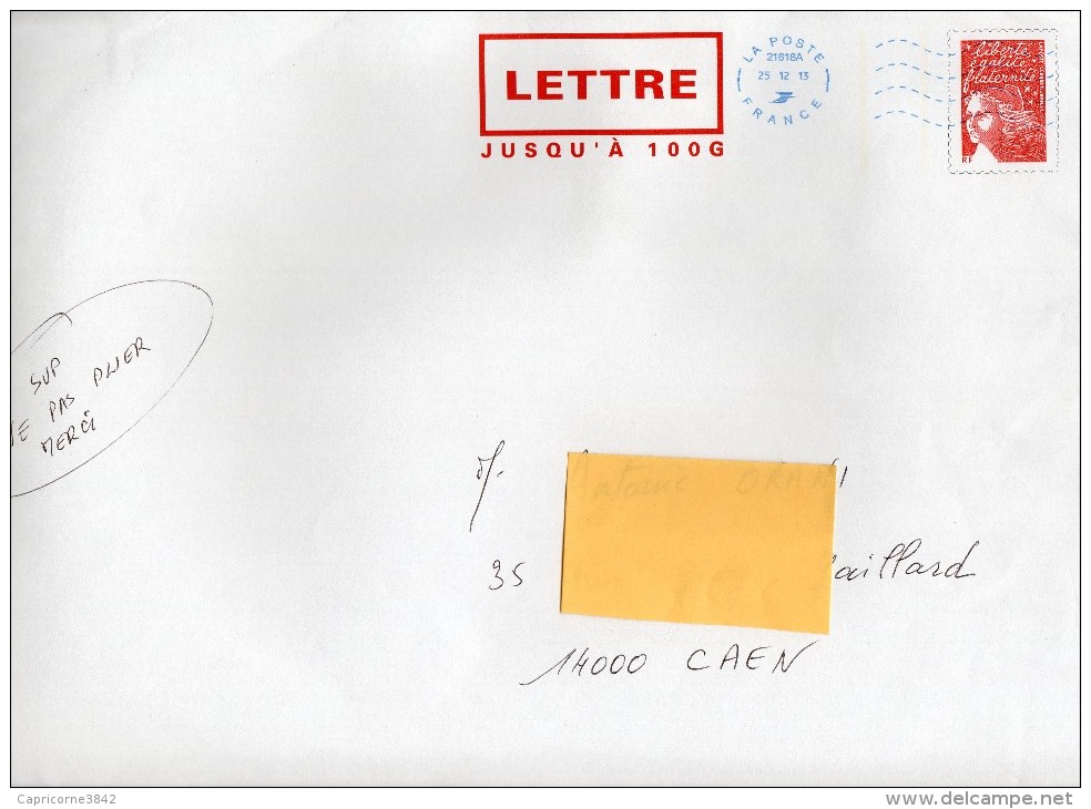 Entier Postal Marianne De Luquet. Validité Permanente Pour L'envoi En "Lettre 100g" - Ref 3417-E4 - PAP: Sonstige (1995-...)