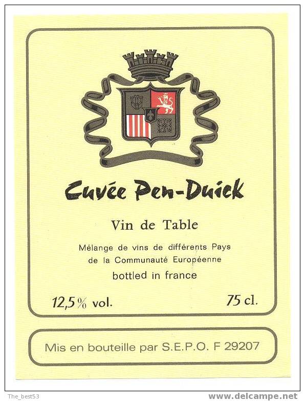 Etiquette De Vin De Table  -  Cuvée Pen  Duick  -  SEPO (29) - Bateaux à Voile & Voiliers