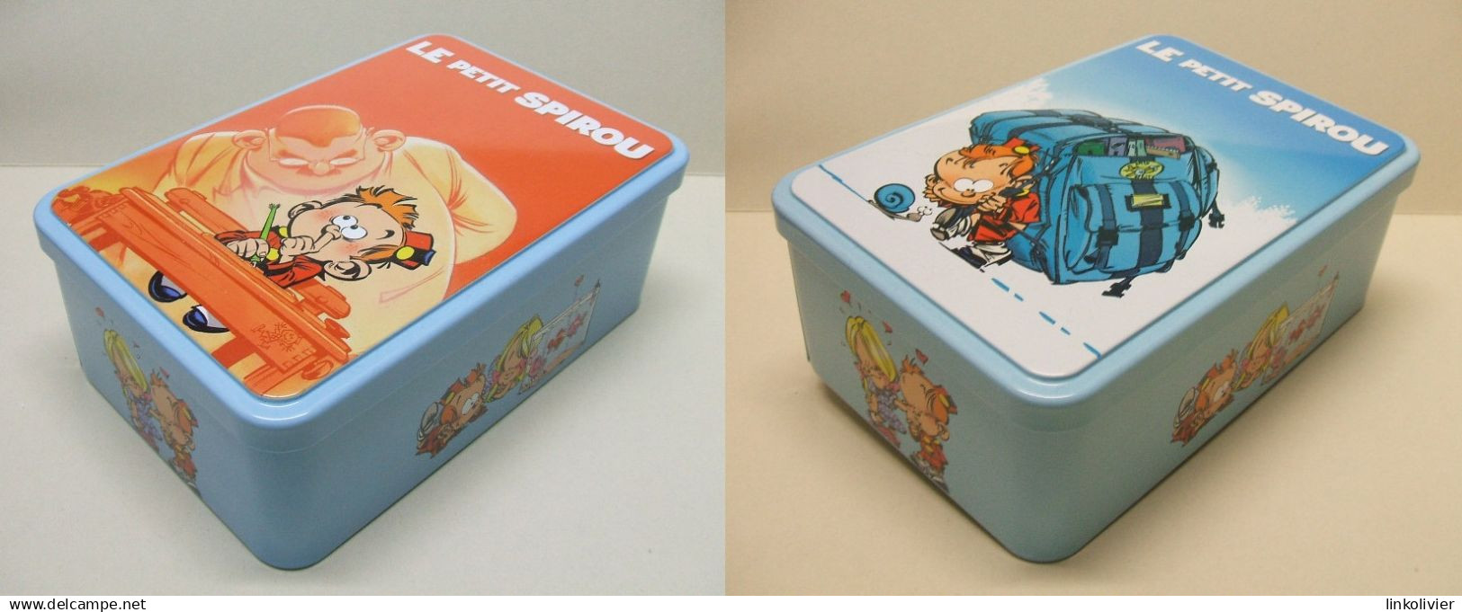 BOITE à Biscuits Vide En Métal LE PETIT SPIROU (Janry, éd Dupuis) Orange - Art De La Table