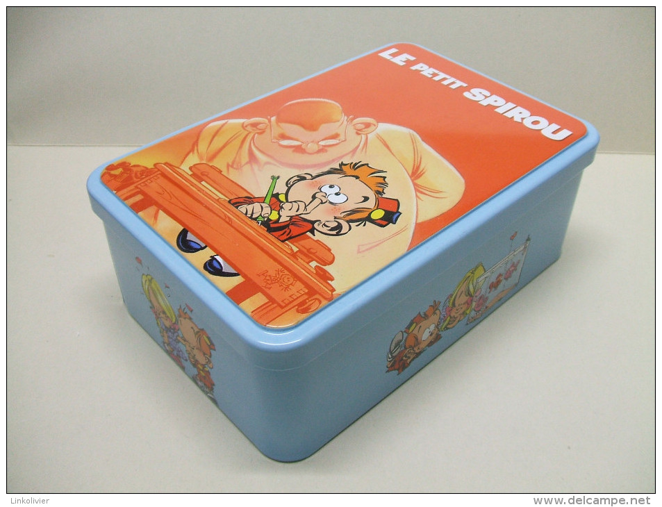 BOITE à Biscuits Vide En Métal LE PETIT SPIROU (Janry, éd Dupuis) Orange - Art De La Table