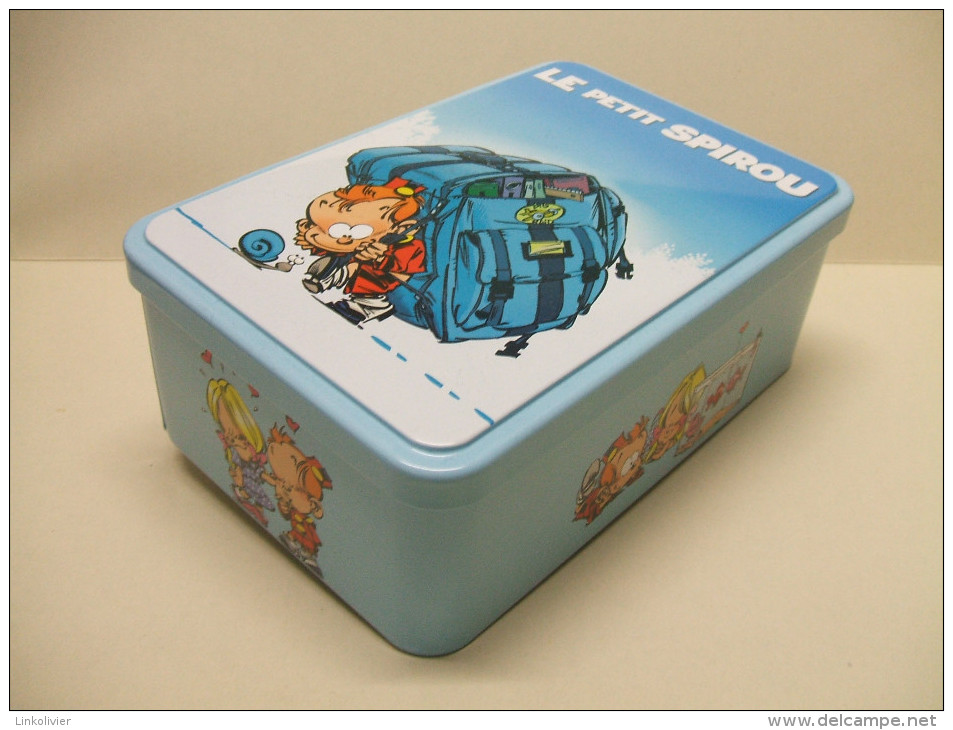 BOITE à Biscuits Vide En Métal LE PETIT SPIROU (Janry, éd Dupuis) Bleu - Art De La Table