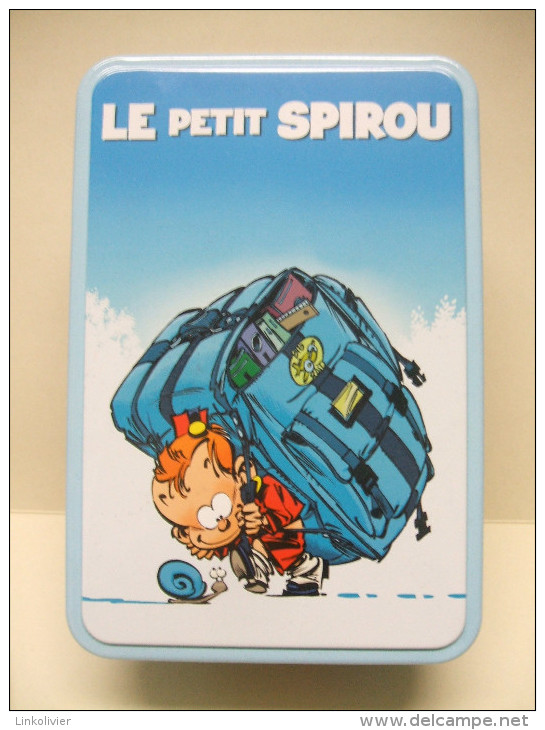 BOITE à Biscuits Vide En Métal LE PETIT SPIROU (Janry, éd Dupuis) Bleu - Art De La Table