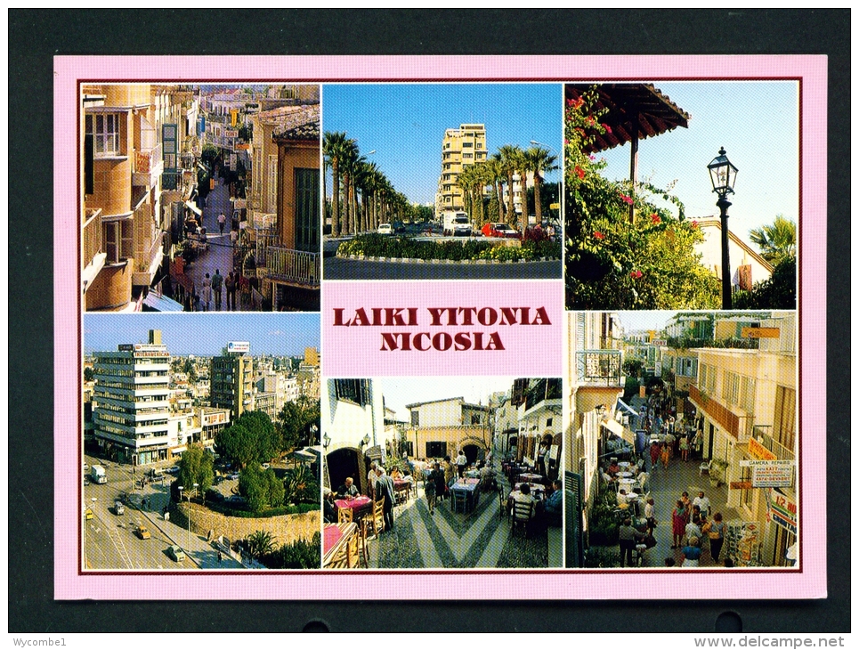 CYPRUS  -  Nicosia  Laiki Yitonia  Mult View  Unused Postcard - Cyprus