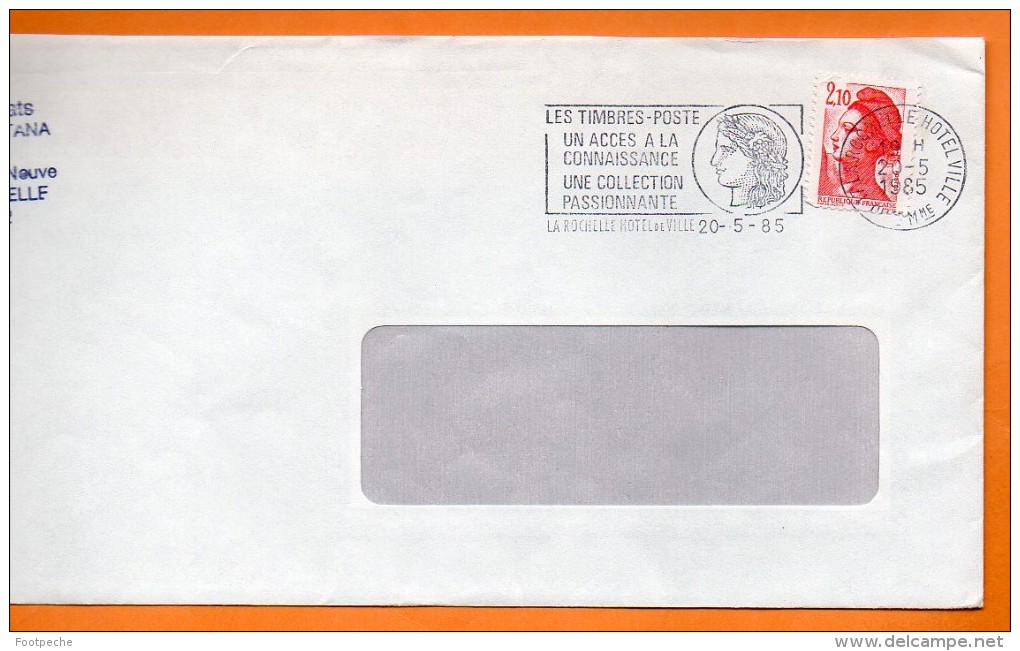 17 LA ROCHELLE  LES TIMBRES POSTE.....  20 / 5 / 1985 Lettre Entière 110x220 N° U 318 - Mechanical Postmarks (Advertisement)