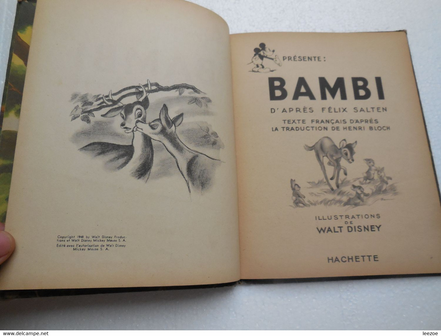 EO WALT DISNEY, BAMBI D'après FELIX SALTEN 1948 ....REF2018 - Disney