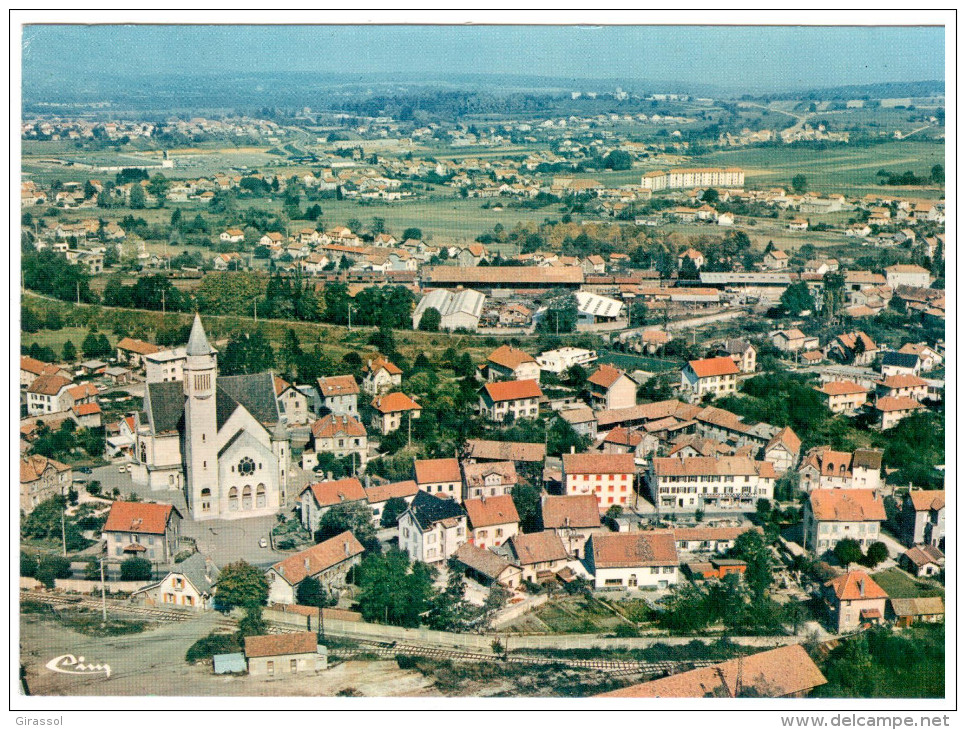 CPSM AUDINCOURT DOUBS VUE GENERALE AERIENNE EGLISE DES FORGES ED CIM - Autres & Non Classés