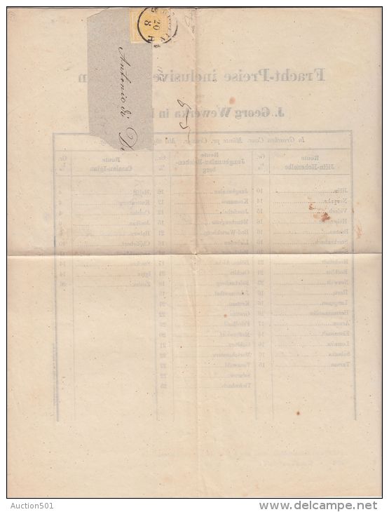 26034  Österreich, 1850, Böhmen, KOLLIN B.H., 15 P, 1 M III Chromgelb, Schleifenteil Auf Drucksache, - Lettres & Documents