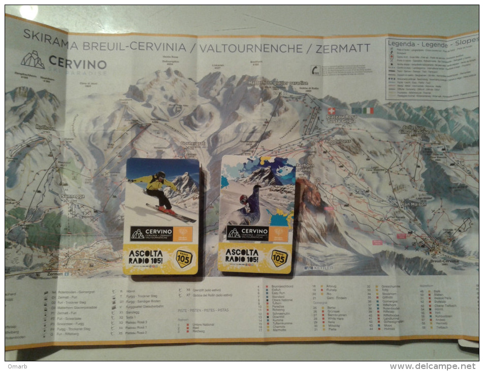 Alt843 Ski Area Map Mappa Piste Sci Skirama Comprensorio Sciistico Cervinia Valtournanche Cervino Matterhorn Snowboard - Sports D'hiver