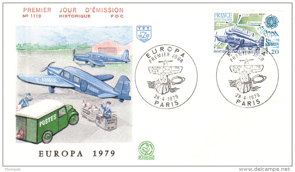 France  -  Aviation Postale Interieure  -  Avion Simoun   -  1er Jour Enveloppe   -  FDC - Airplanes