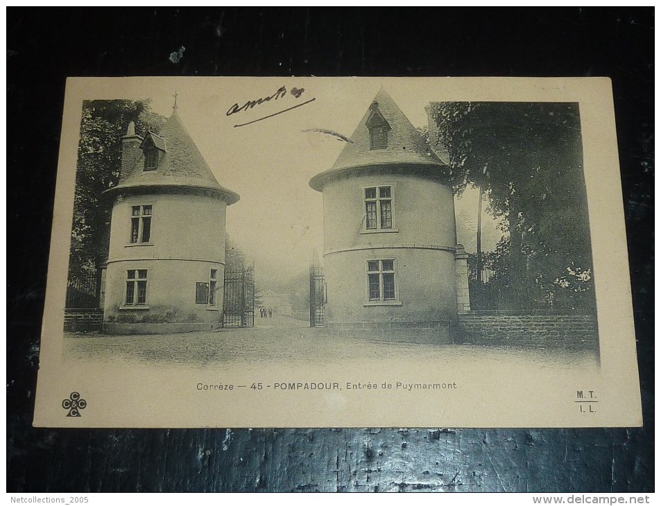 POMPADOUR 3 CARTES POSTALES - ENTREE DE PUYMARMONT & LA JUMENTERIE DE LARIVIERE + LE HARAS - 19 CORREZE (N) - Arnac Pompadour