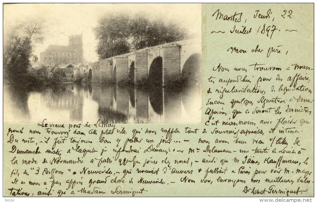 CPA (78) MANTES  Le Vieux Pont De Limay - Mantes La Jolie