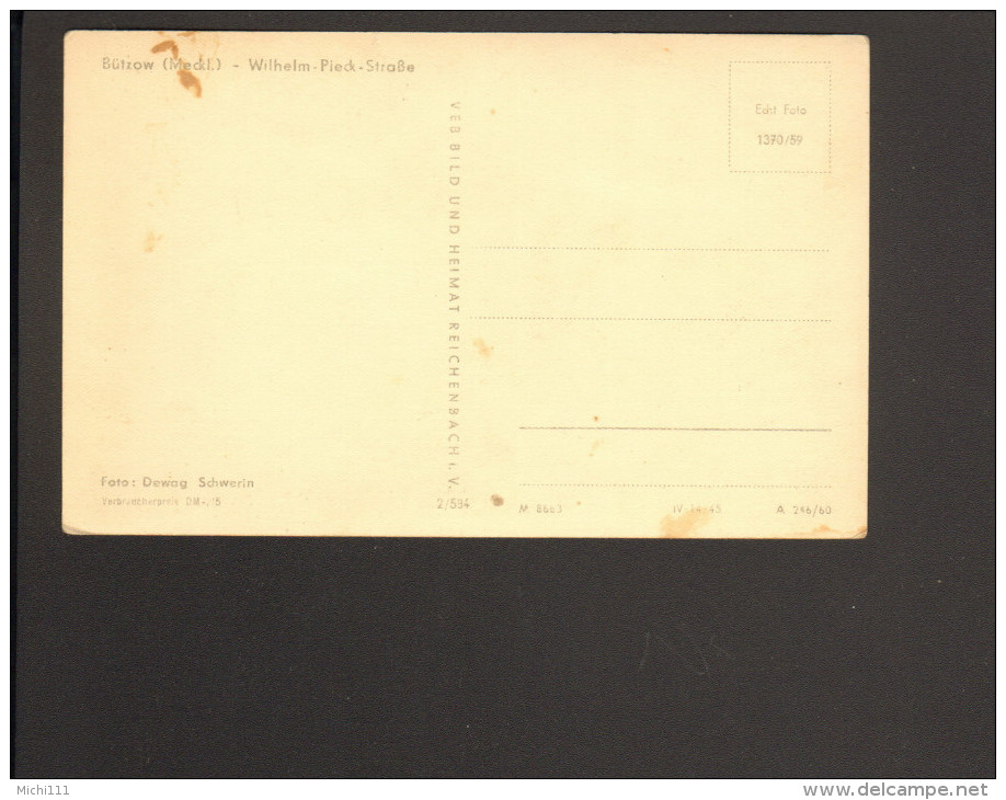 Mecklenburg Ansichtskarte Von Bützow Wilhelm-Pieck-Straße Echtes Photo 2 Bilder - Bützow