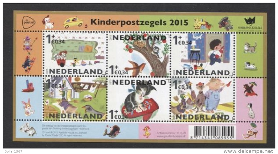 Nederland / The Netherlands - Postfris / MNH - Sheet Kinderpostzegels 2015 - Nuevos