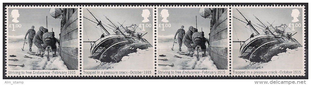 2016 Grossbritannien Mi. 3835-42 **MNH . Südpolar-Expedition Von Ernest Shackleton 1914 Bis 1916 - Neufs
