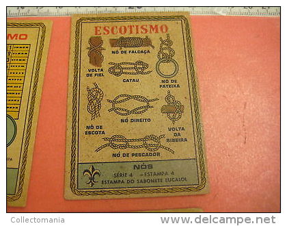 6 Boy Scout Cards SET 4 Semaphore Alfhabet Morse RARE Animal Name Knots Noeuds Boy-scout MYRTA Eucalol Semafoor - Scoutisme