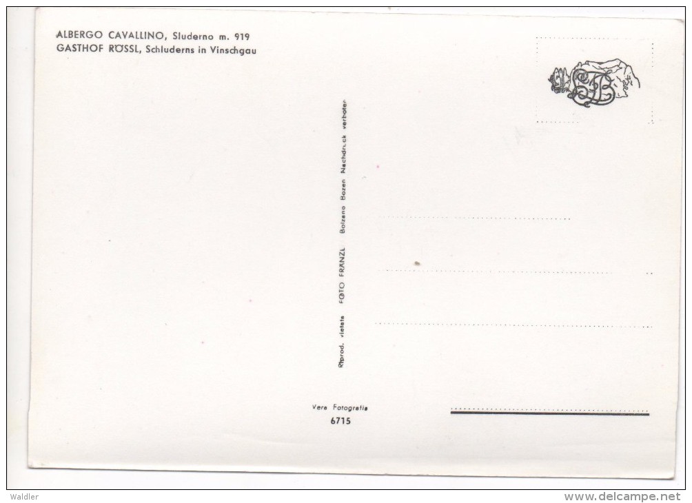 39020  SCHLUDERNS IN VINSCHGAU - GASTHOF RÖSSL     ~ 1960 - Altri & Non Classificati