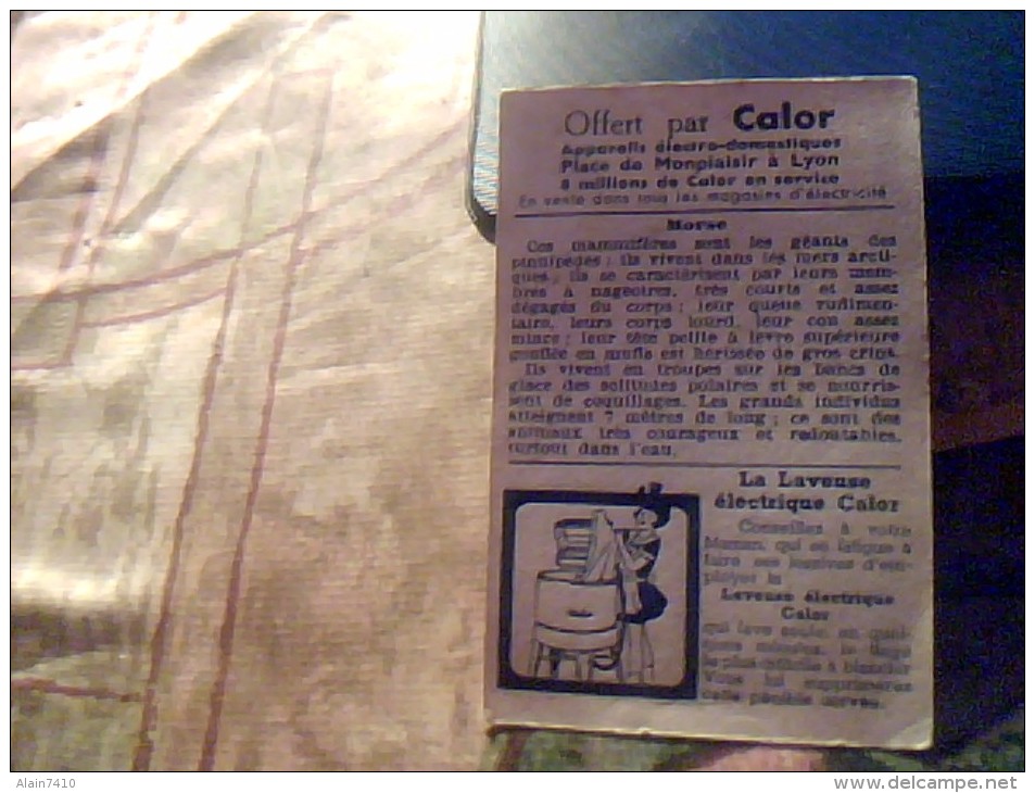 Vieux Papier Publicitaire Vignette Chromo   Collector Calor  Le Morse  Vintage - Publicités