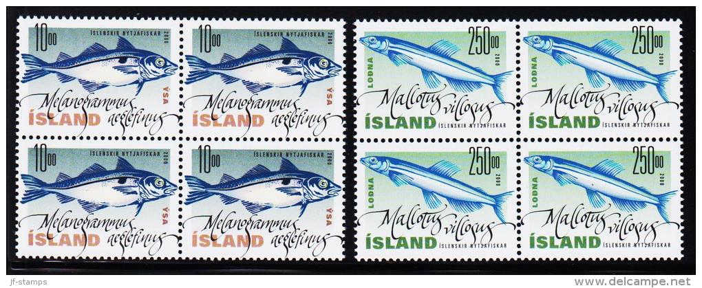 2000. Fish 10 + 250 Kr. 4-Block.  (Michel: 960-961) - JF191864 - Used Stamps