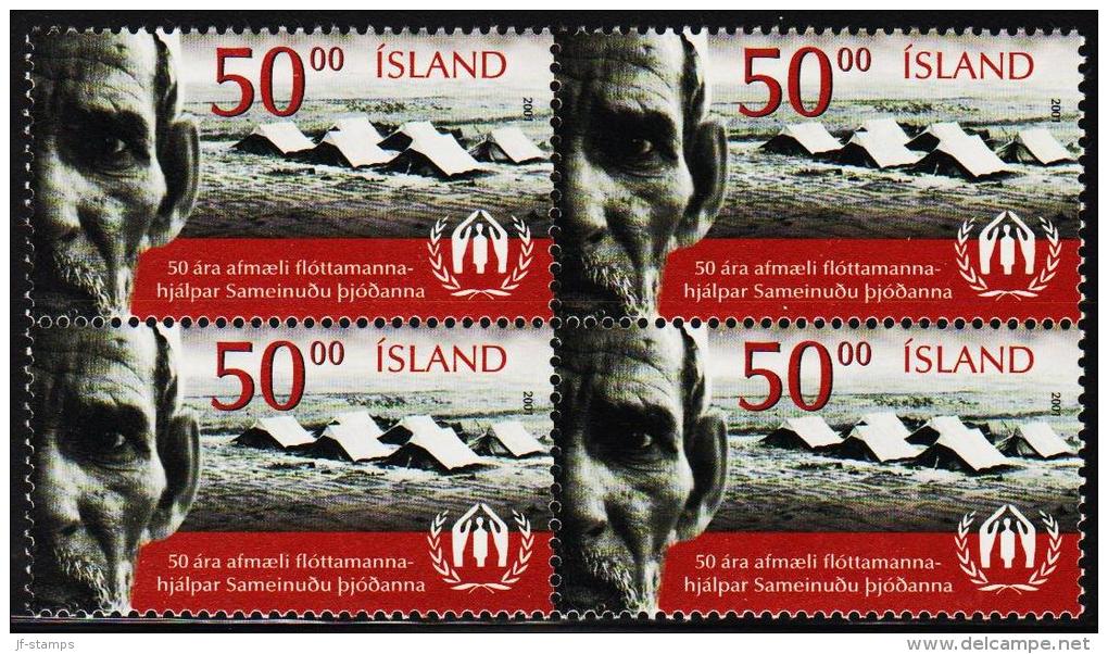 2001. UNHCR 50 Kr. 4-Block.  (Michel: 976) - JF191852 - Used Stamps