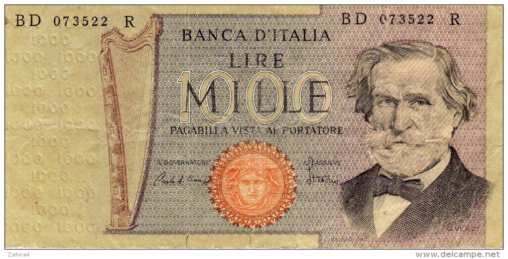 1000  - Banca D´italia  - Lire  Mille  - Decr. Min. 30 Maggio 1981  E  26  Febbraio 1969 - 1.000 Lire