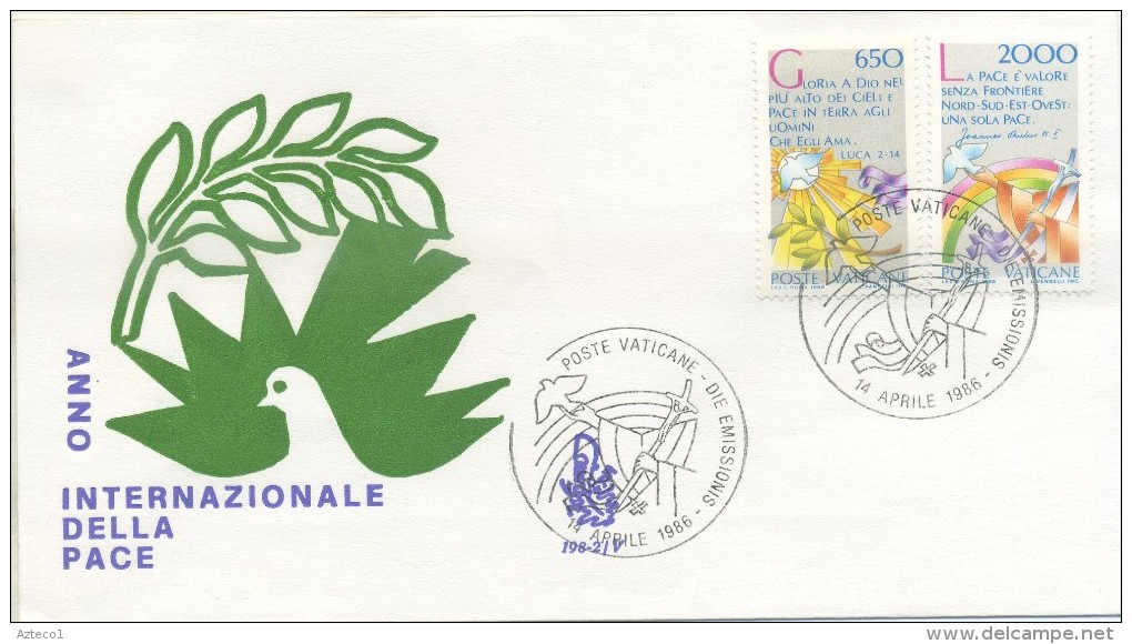 VATICANO - FDC  VENETIA 1986 - ANNO INTERNAZIONALE DELLA PACE - FDC