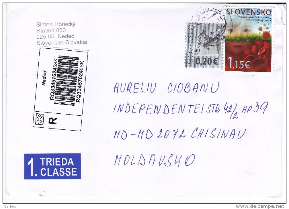 Slovenia   To Moldova ; 2015  ;  Architecture , Medicine  ; Used Cover - Slovenia