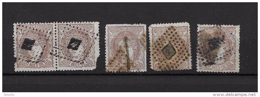 LOTE 1813  ///   ESPAÑA   1870   ALEGORIA   200 MILESIMAS EDIFIL Nº 109   MATESELLOS ROMBOS - Used Stamps