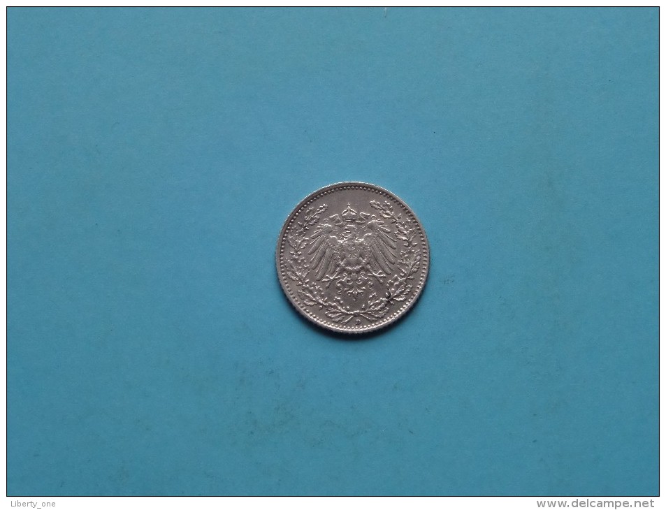 1913 D - 1/2 Mark / KM 17 ( Uncleaned Coin / For Grade, Please See Photo ) !! - 1/2 Mark