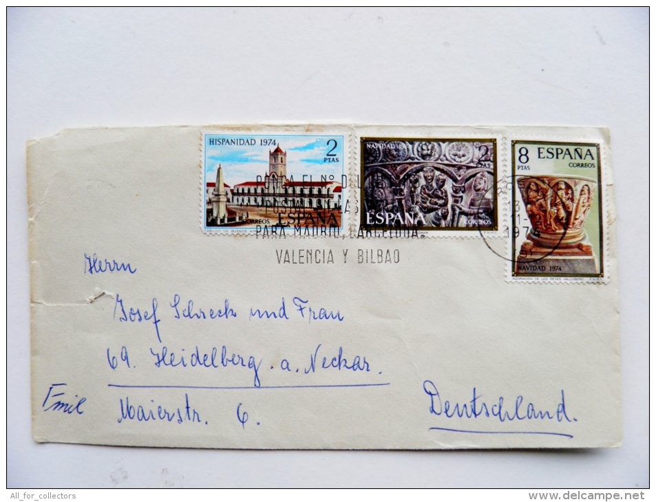 Cover Sent From Spain 1974 Machine Cancel Navidad - Cartas & Documentos