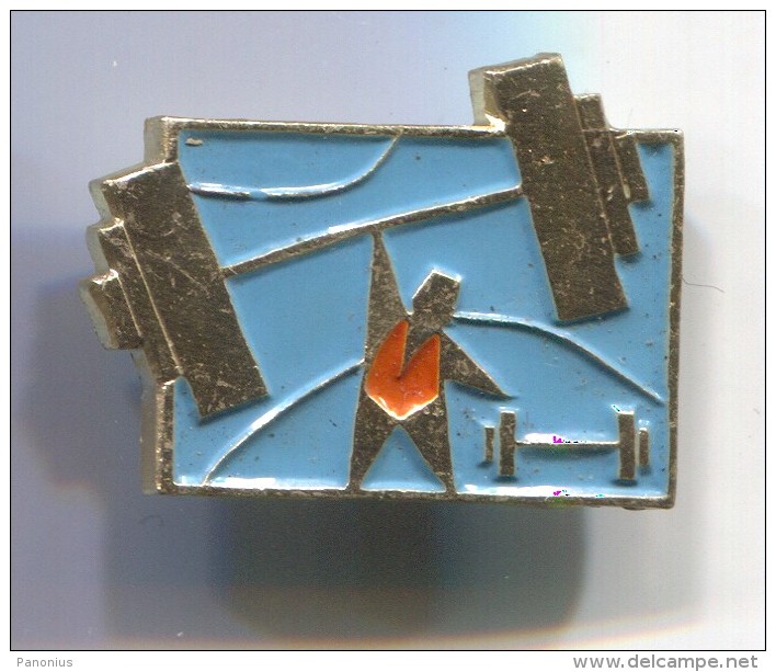 WEIGHTLIFTING - Sport, Vintage Pin Badge - Gewichtheffen