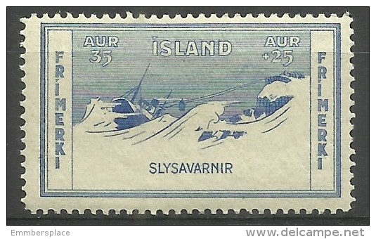 Iceland - 1933 Shipwreck Charity Stamp 35a+25a MH   Sc B3 - Neufs