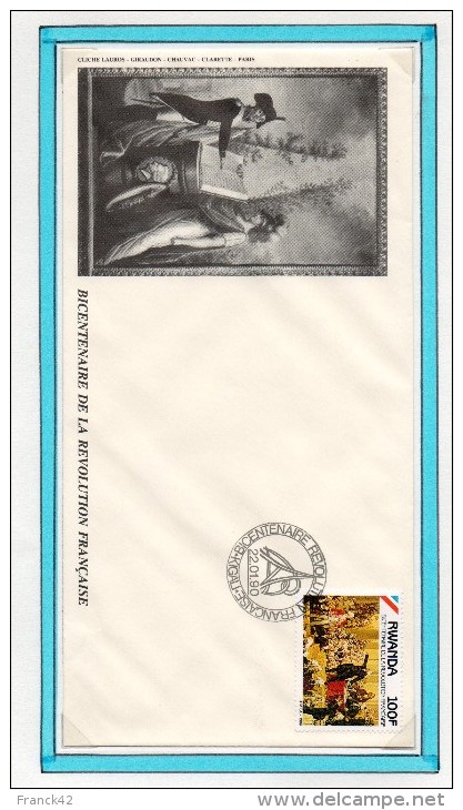 Rwanda. Enveloppe FDC Grand Format. Bicentenaire De La Révolution Française. 4 Enveloppes - 1980-1989