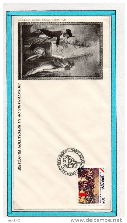 Rwanda. Enveloppe FDC Grand Format. Bicentenaire De La Révolution Française. 4 Enveloppes - 1980-1989