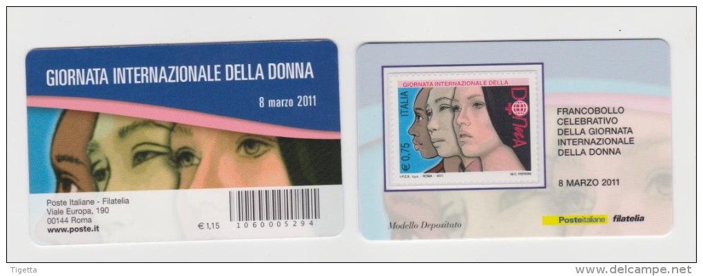 2011 - ITALIA -  TESSERA FILATELICA  GIORNATA INTERNAZIONALE DELLA DONNA - Tessere Filateliche