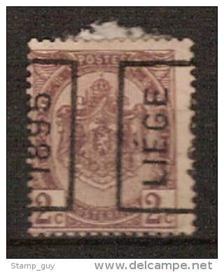 Voorafgestempeld Nr. 37 LIEGE 1895 Wapenschild (nr. 55) En In Goede Staat (zie 2 Scans) ! Inzet Aan 5 € - Roller Precancels 1894-99