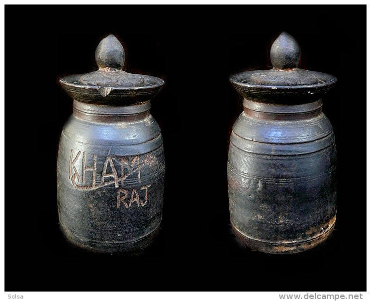 - Ancien Joli Pot à Lait NEPAL Signé / Old Yack Milkpot From Nepal - Art Populaire