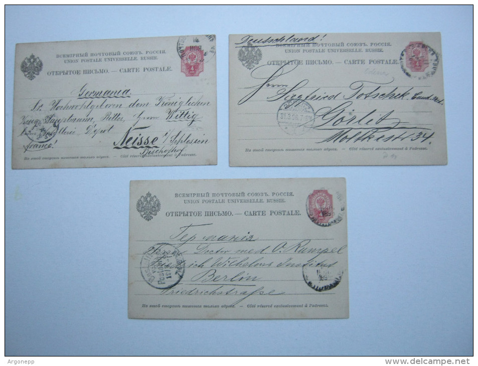 1895/96 , 3 Ganzsachen  Nach Deutschland Verschickt - Stamped Stationery