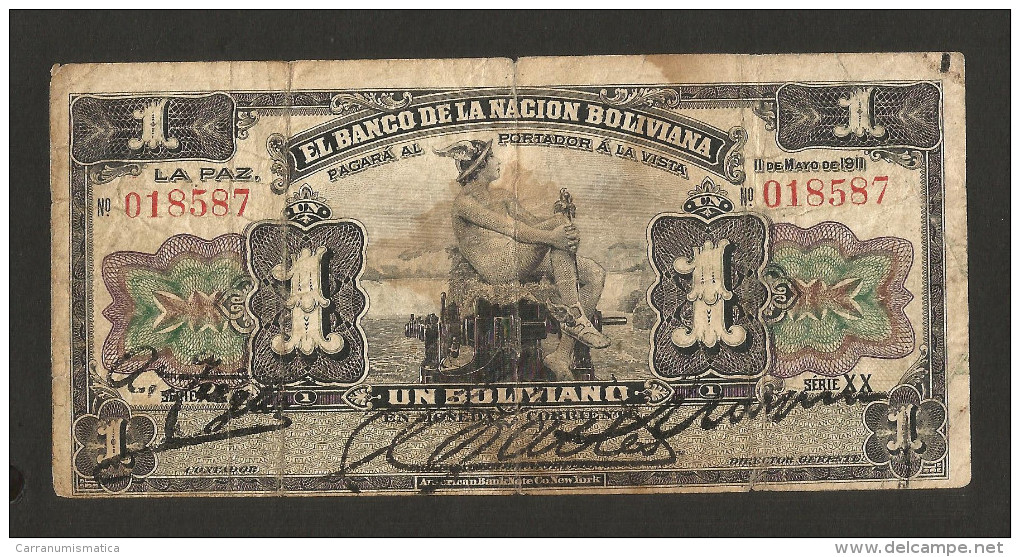 BOLIVIA - El BANCO De La NACION BOLIVIANA - 1 BOLIVIANO (1911) - Bolivia