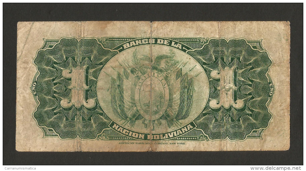 BOLIVIA - El BANCO De La NACION BOLIVIANA - 1 BOLIVIANO (1911) - Bolivia