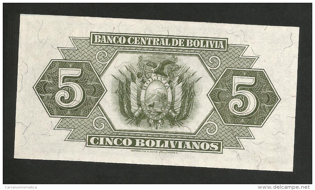 BOLIVIA - El BANCO CENTRAL De BOLIVIA - 5 BOLIVIANOS (1928) - Bolivia