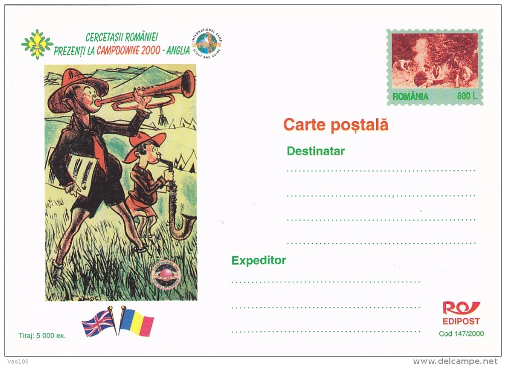 SCOUTING JAMBOREE, SCOUTS, POSTCARD, LUXURY EDITION, 2000, ROMANIA. - Scoutisme